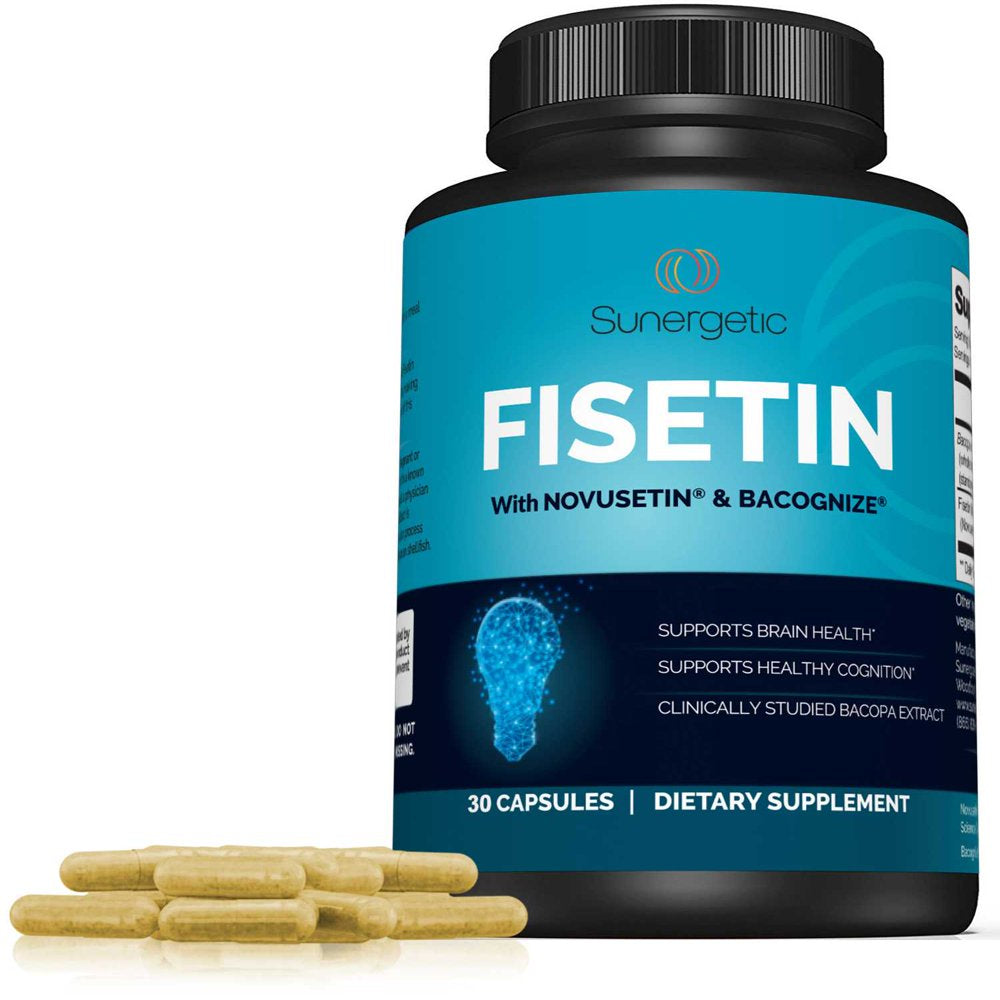 Premium Fisetin Supplement with Novusetin & Bacopa Extract to Support Memory, Cognition, Healthy Aging & Brain Health - 125Mg of Fisetin per Capsule - Fisetin Complex with Bacognize - 30 Capsules