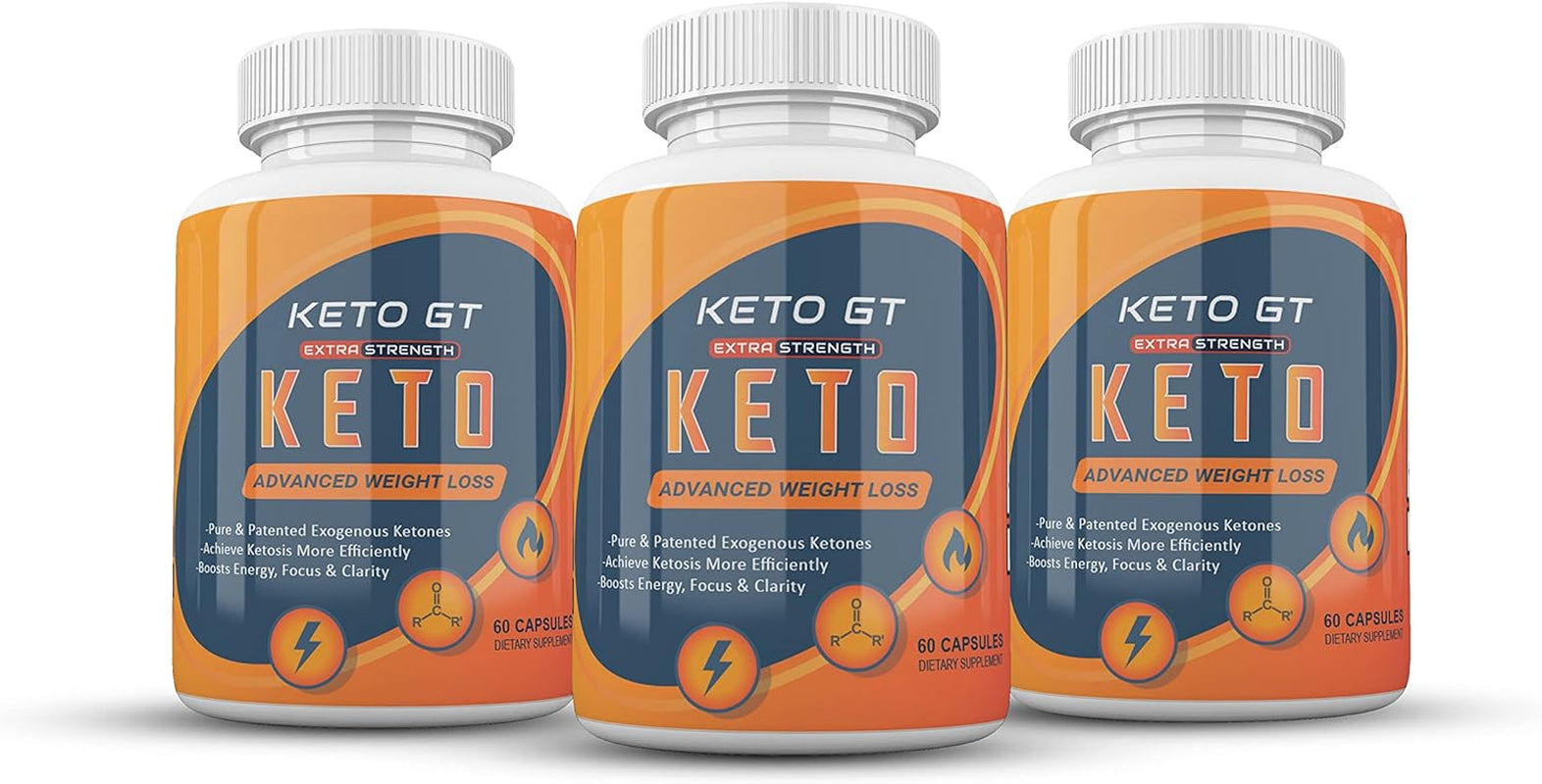 (Official) Keto GT, Advanced Formula, Made in the USA, (3 Bottle Pack), 90 Day Supply