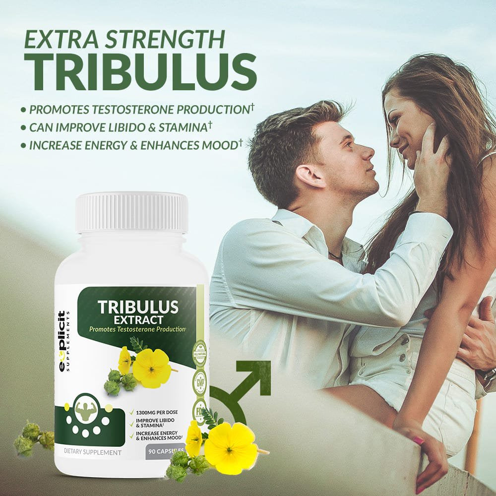 Top Tribulus Terrestris Extract with 45% Steroidal Saponins– Max Strength – 90 Capsules