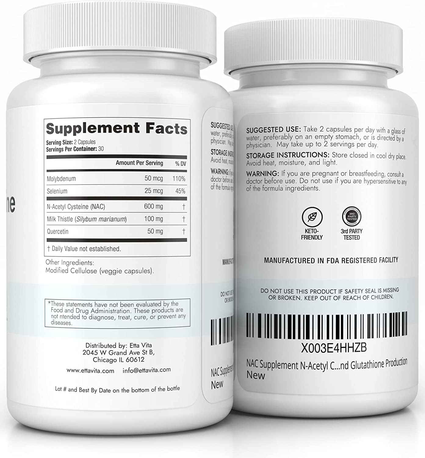 Turkesterone 500Mg + N-Acetyl Cysteine 600Mg Bundle, 3X Aypropyl-Beta-Cyclodbsorbency with Bioperine & Hydroxextrin in Turk & NAC Supplement Powered with Quercetin, Milk Thistle, Molybdenum & Selenium