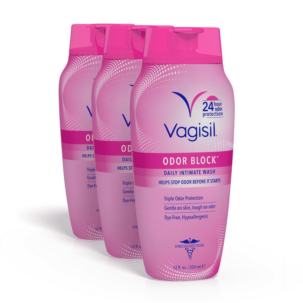 Vagisil Odor Block Daily Intimate Vaginal Wash, 12 Ounce, 3 Pack