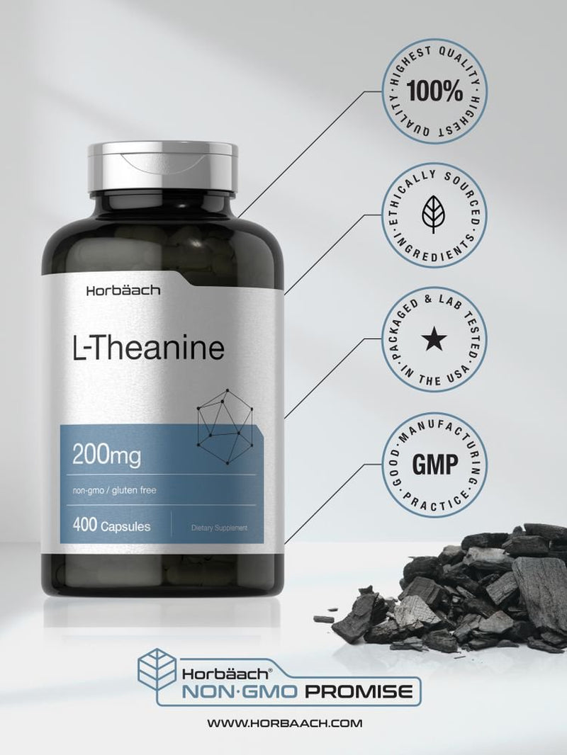 L Theanine 200Mg | 400 Capsules | Value Size | by Horbaach