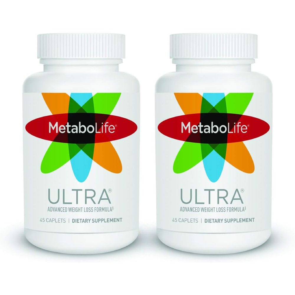 Metabolife Ultra - Dietary Supplement - Hunger Supplement for Women & Men - 800 Mg, 45 Caplets (2 Pack)