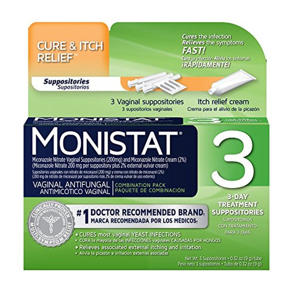 Monistat 3, 3-Day Vaginal Antifungal Dual Action Treatment System - 1 Ea (Pack of 8)