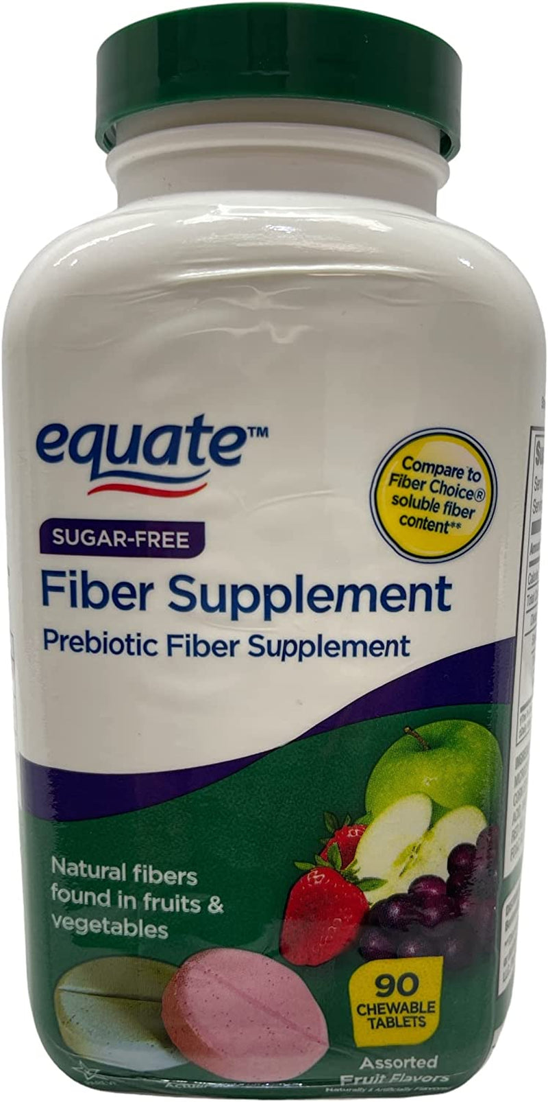 Thisnthat Sugar Free Prebiotic Fiber Supplement Chewable Tablets Bundle: (2) 90 Ct Equate Bottles Recipe Card.