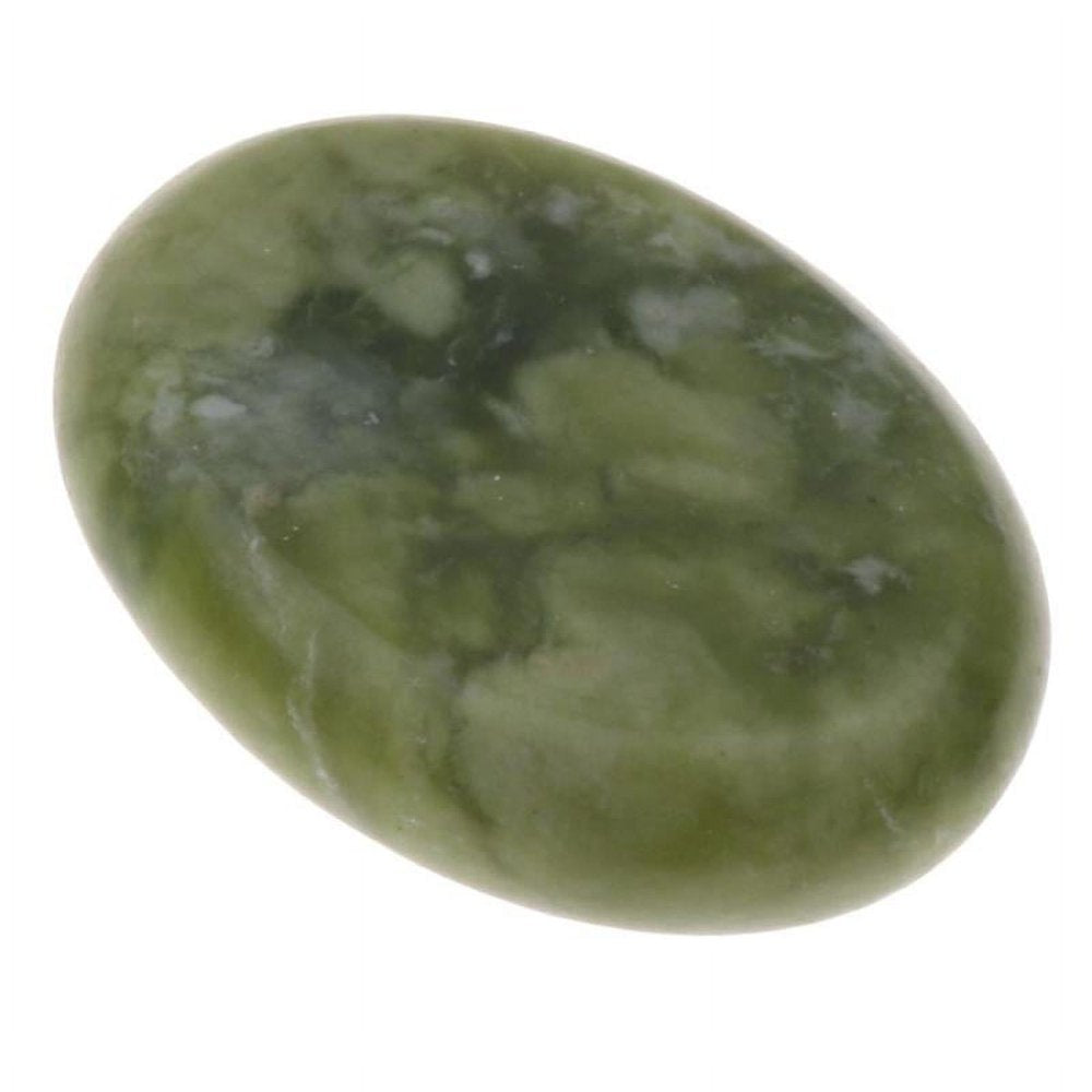 2 Pieces Natural Jade Massage Stones for Body Relaxing Spa Massage Stones (1.2 X 1.57 Inches)