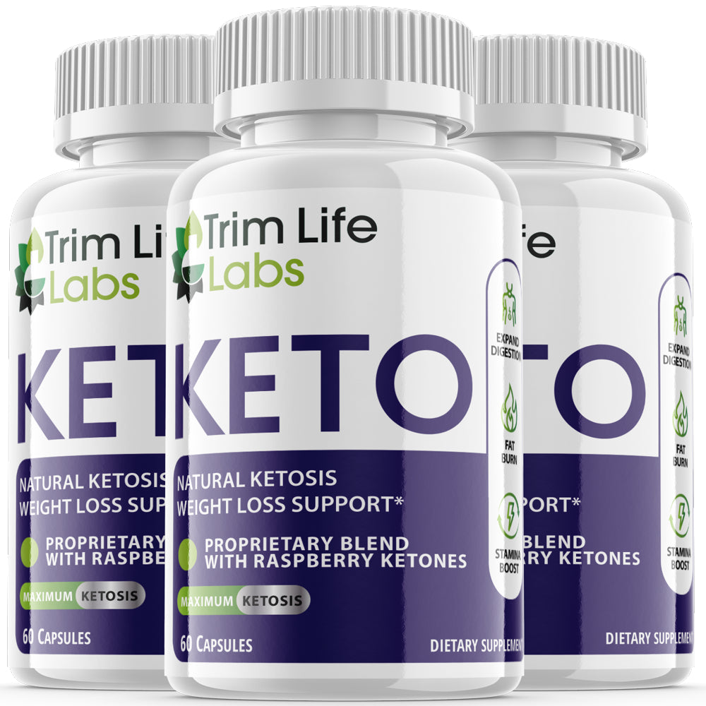 (3 Pack) Trim Life Keto - Pills for Weight Loss - Energy Boosting Supplements for Weight Management - Advanced Ketogenic Ketones - 180 Capsules