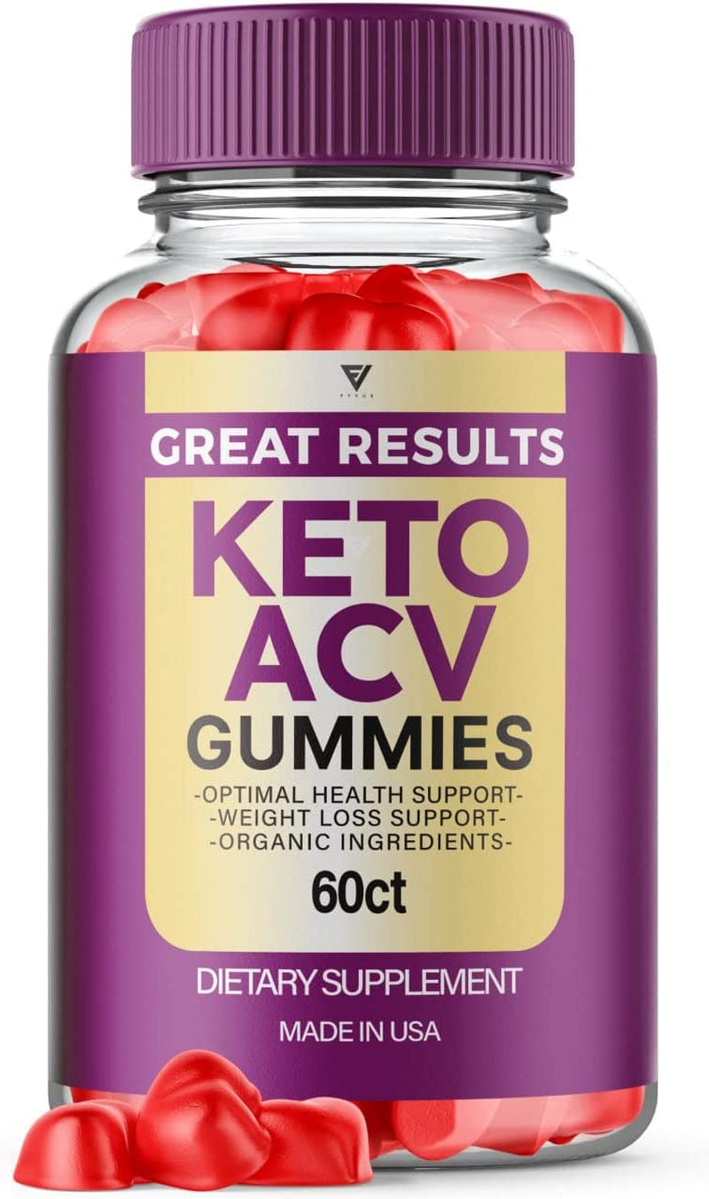 Great Results Keto ACV Gummies - Keto ACV Gummies Advanced Weight Loss Belly, Keto plus AVC Work Fast Burner Folate Apple Cider Vinegar Supplement Women Men (60 Gummies)