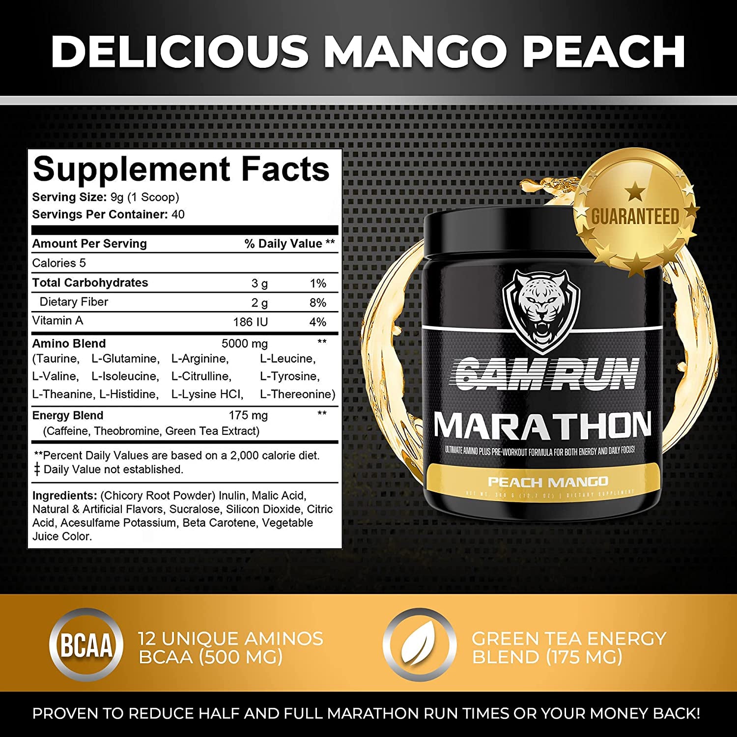 6AM Run Marathon - Pre Workout Powder for Distance Running & Essential Amino Energy - No Jitters, High Energy for Cardio & Stamina Formula - All Natural, Keto, Vegan