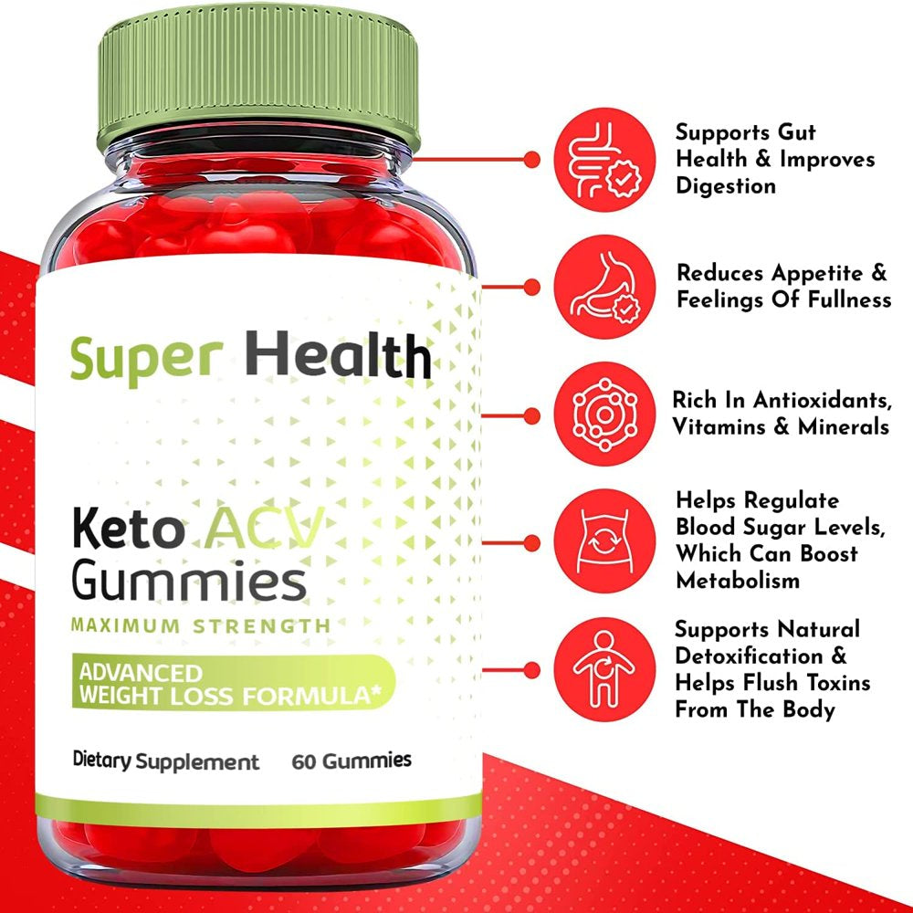 (2 Pack) Super Health Keto ACV Gummies - Supplement for Weight Loss - Energy & Focus Boosting Dietary Supplements for Weight Management & Metabolism - Fat Burn - 120 Gummies