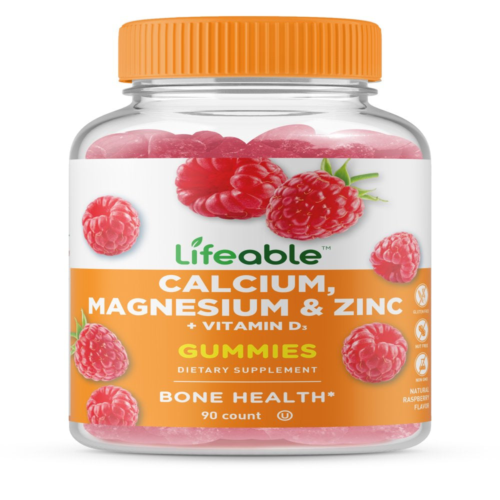Lifeable Calcium Magnesium Zinc and Vitamin D Gummies, 90 Count