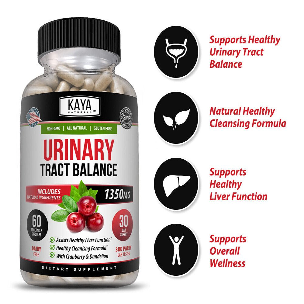 Urinary Tract Balance 1350 Mg 60 Capsules, Urinary Tract Cleanse, Bladder Health, UTI Support