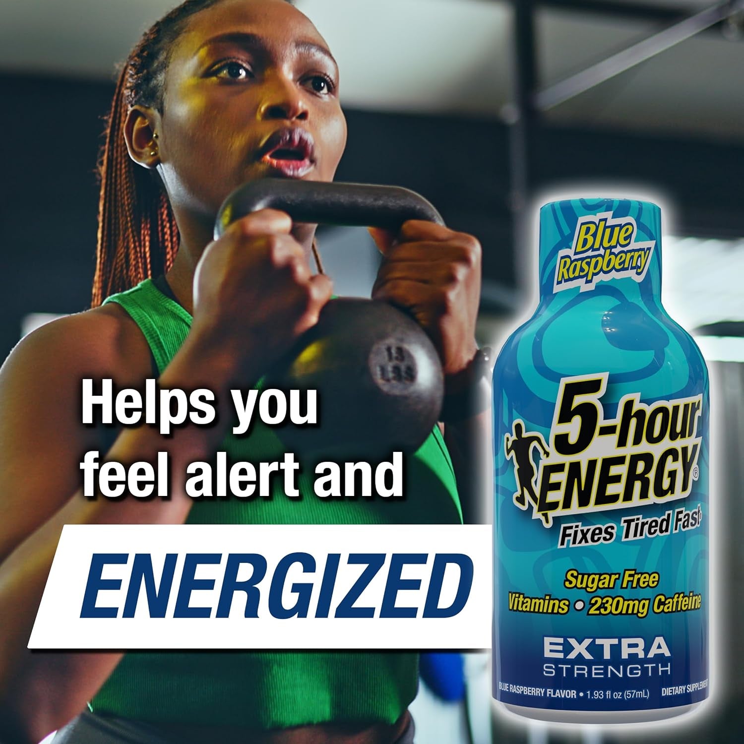 5-Hour ENERGY Extra Strength Energy Shot | Blue Raspberry Flavor | 1.93 Oz. | 24 Count | Sugar-Free & Zero Calories | B-Vitamins & Amino Acids | 230Mg Caffeinated Energy Shot | Dietary Supplement