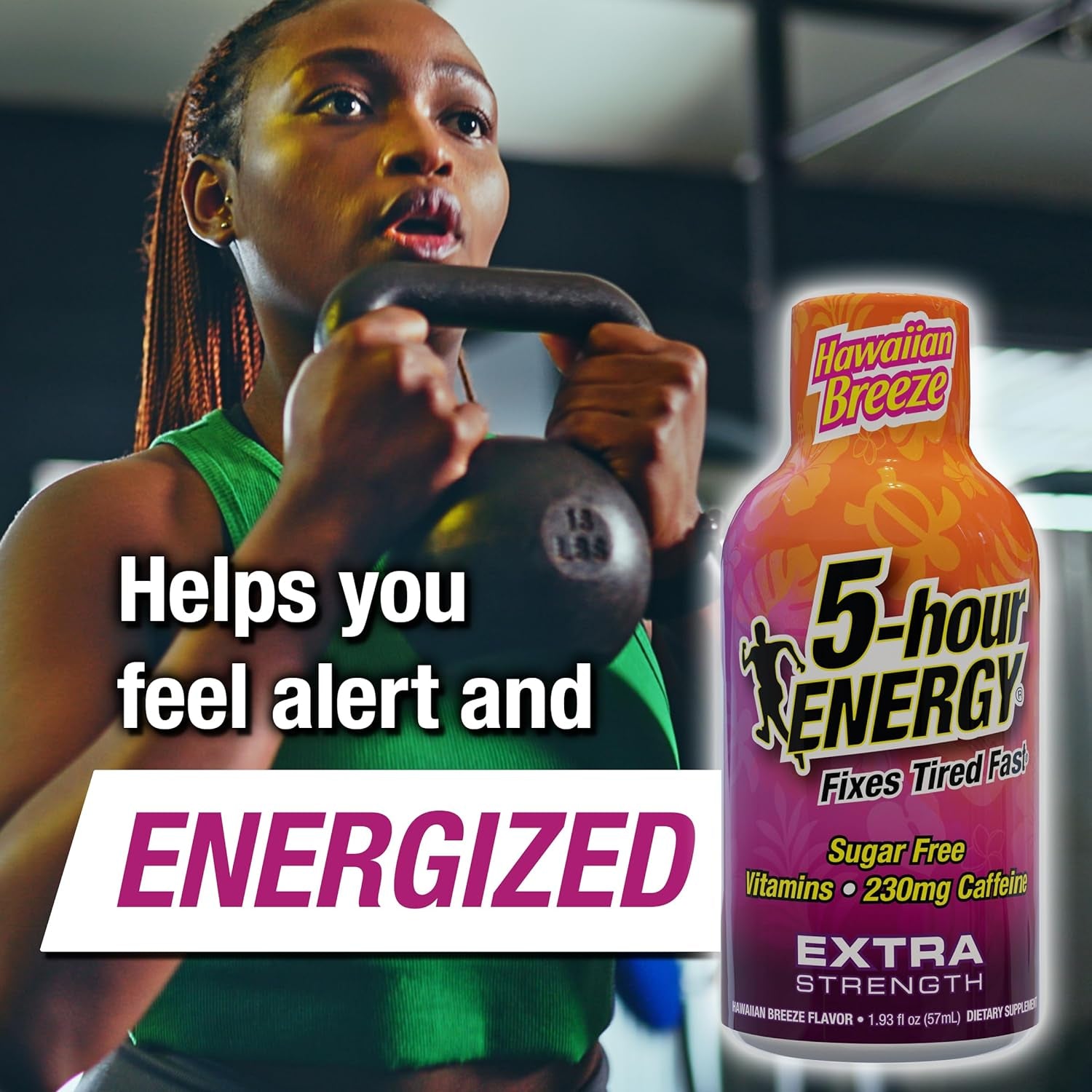 5-Hour ENERGY Extra Strength Energy Shot | Hawaiian Breeze Flavor | 1.93 Oz. | 24 Count | Sugar-Free & Zero Calories | B-Vitamins & Amino Acids | 230Mg Caffeinated Energy Shot | Dietary Supplement