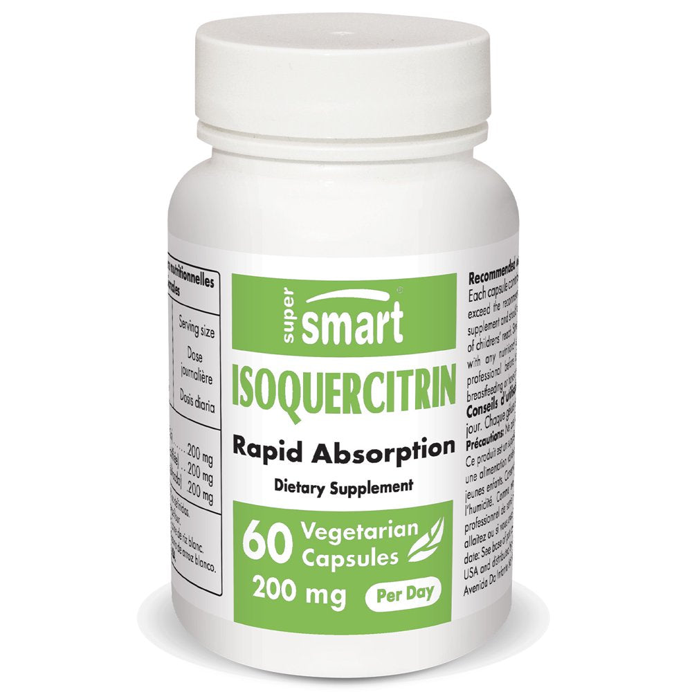 Supersmart - Isoquercitrin 200 Mg per Day - Enhanced Quercetin Supplement - Immune Support | Non-Gmo & Gluten Free - 60 Vegetarian Capsules