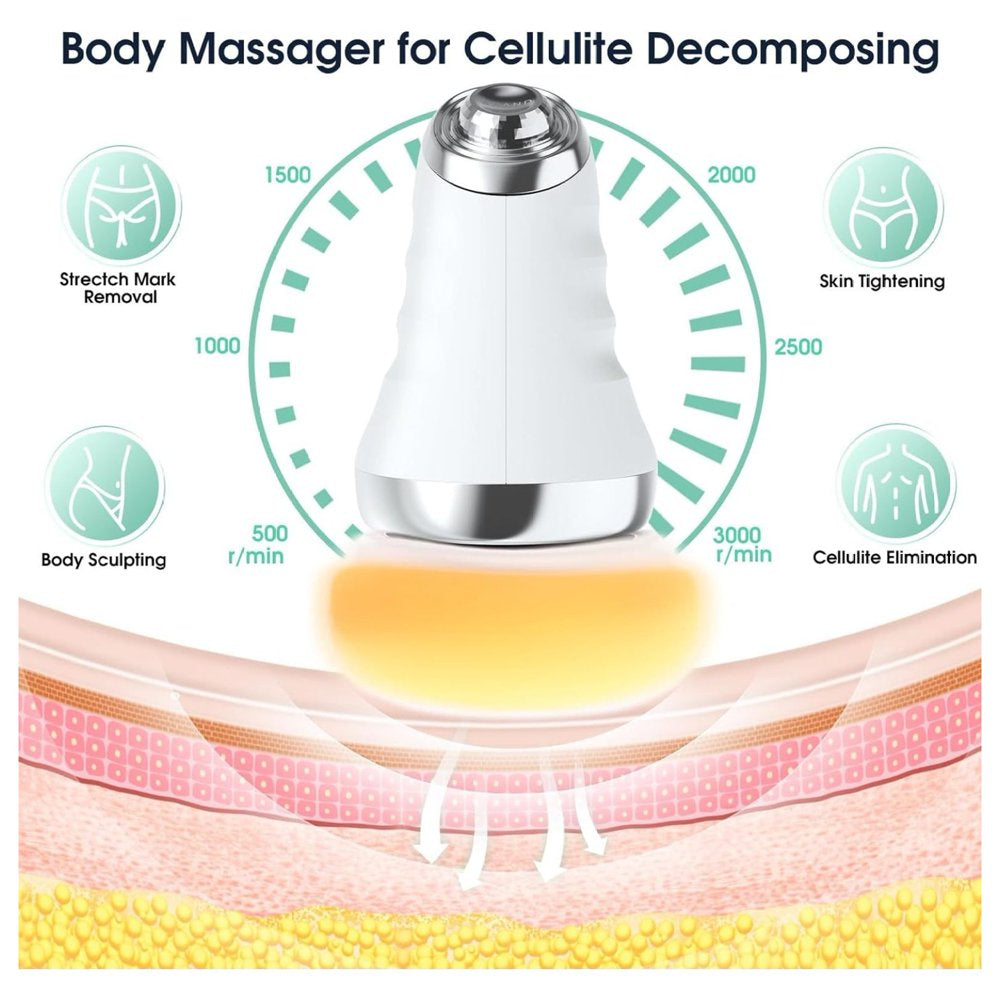 Body Sculpting Machine for Women, Handheld Electric Cellulite Massager, Remove Body Fat for Stomach, Belly, Legs with 6 Washable Cloths