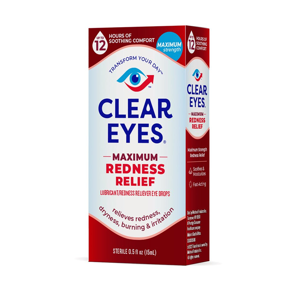 Clear Eyes Maximum Redness Eye Relief Lubricant Eye Drops, 0.5 Fl Oz