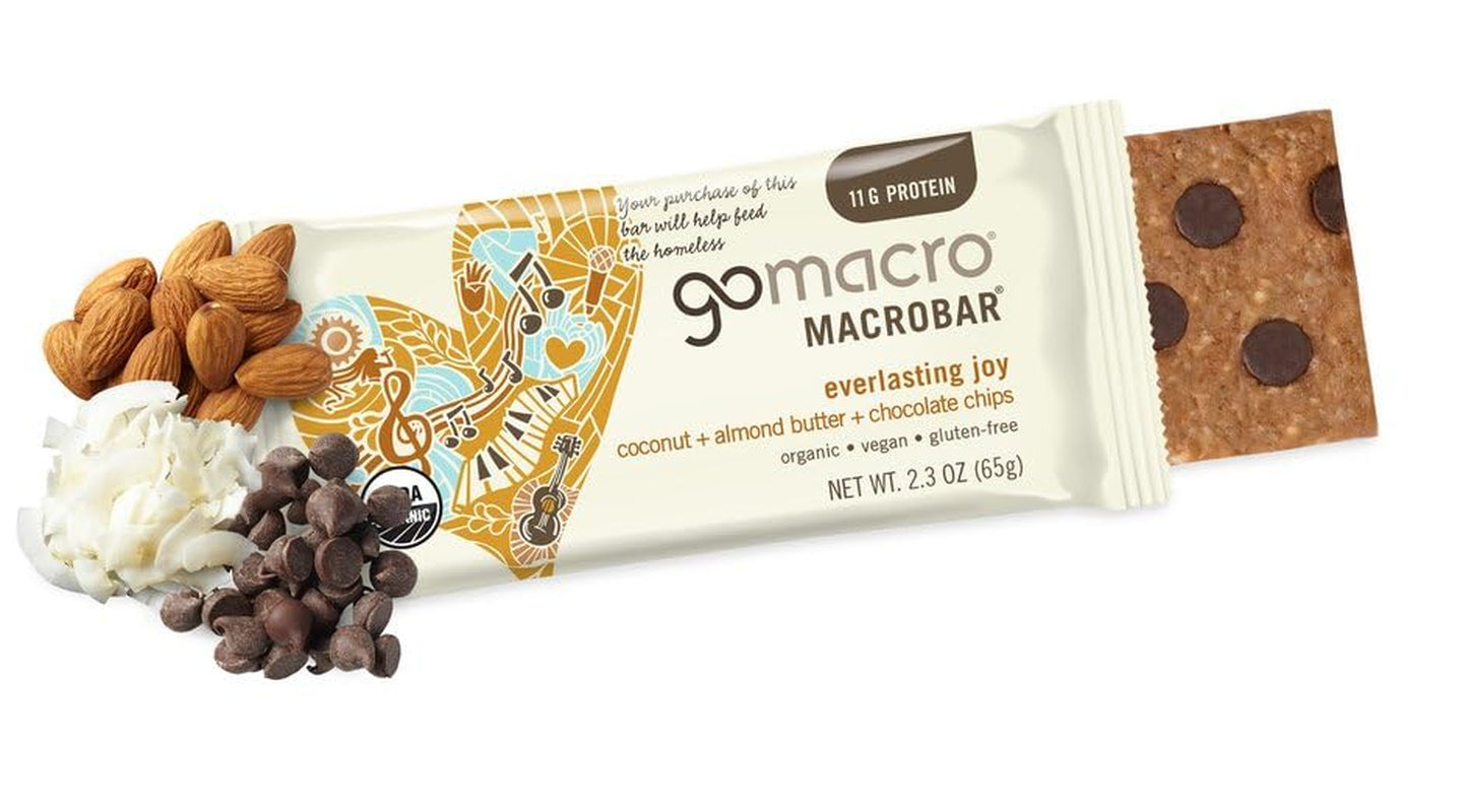 Gomacro Macrobar Organic Vegan Protein Bars Variety Pack - 2.3 Ounce Bars (12-Pack)