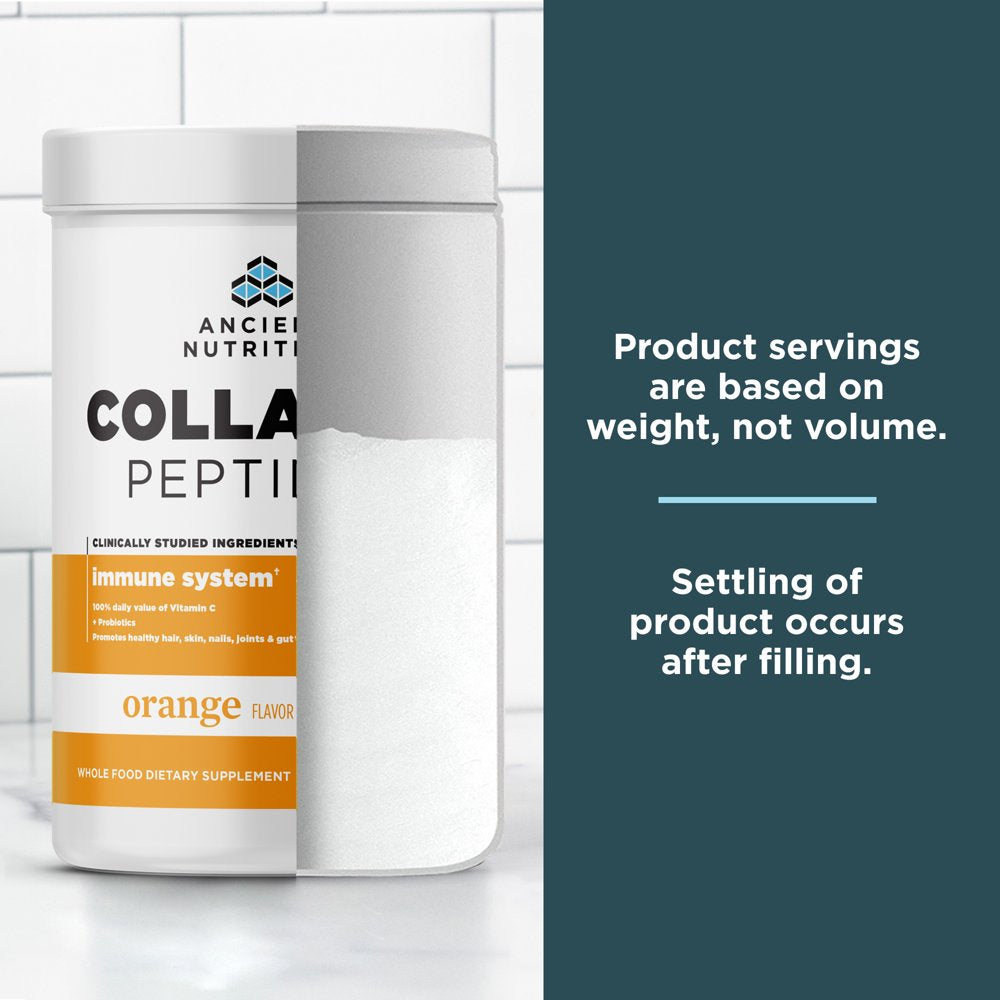 Collagen Peptides Powder by Ancient Nutrition, Hydrolyzed Collagen Peptides Powder for Healthy Immune System Support, Keto Friendly, Orange, 9.02 Oz