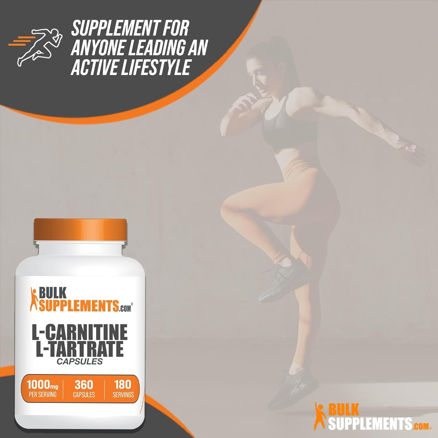 Bulksupplements.Com L-Carnitine L-Tartrate Capsules - Carnitine Supplement, L-Carnitine Tartrate, L Carnitine 1000Mg Capsules - Amino Acids, Gluten Free, 2 Capsules per Serving, 360 Capsules