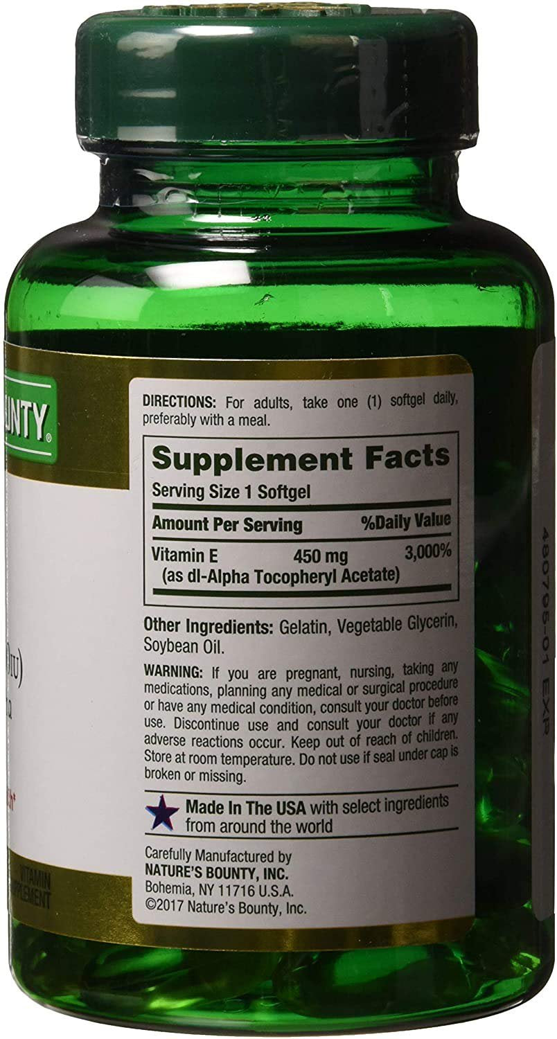 Nature'S Bounty Vitamin E 1000 IU Softgels Pure Dl-Alpha 60 Soft Gels (Pack of 6)