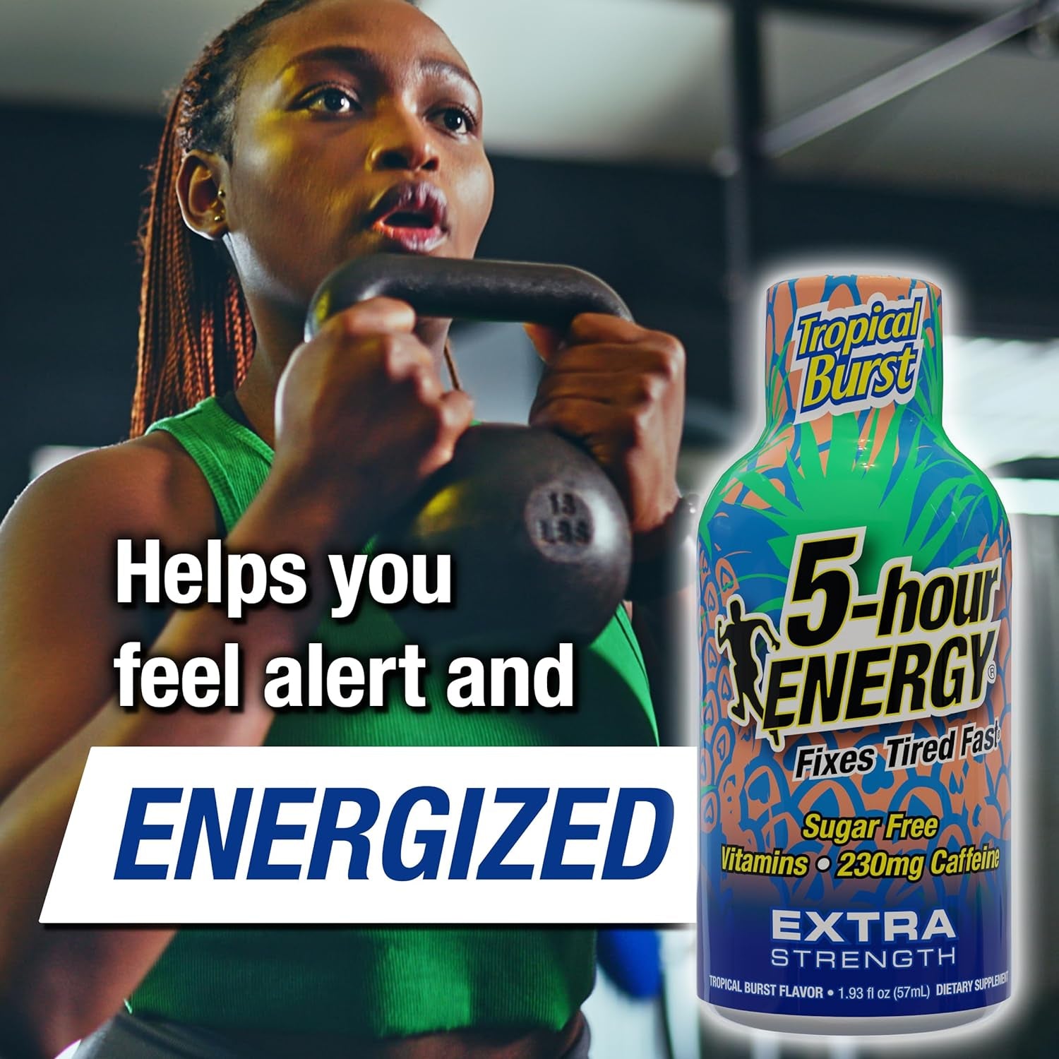 5-Hour ENERGY Extra Strength Energy Shot | Tropical Burst Flavor | 1.93 Oz. | 24 Count | Sugar-Free & Zero Calories | B-Vitamins & Amino Acids | 230Mg Caffeinated Energy Shot | Dietary Supplement