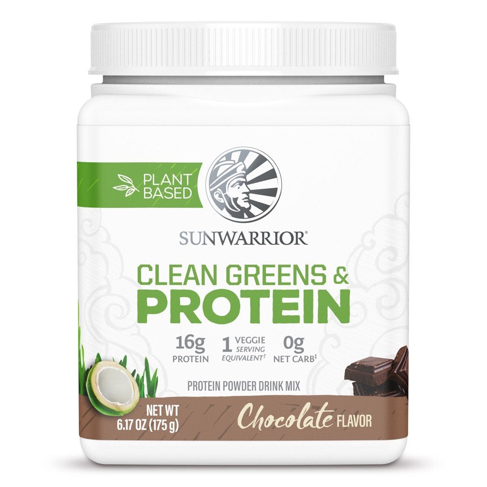 Sunwarrior Clean Greens & Protein Chocolate -- 6.17 Oz