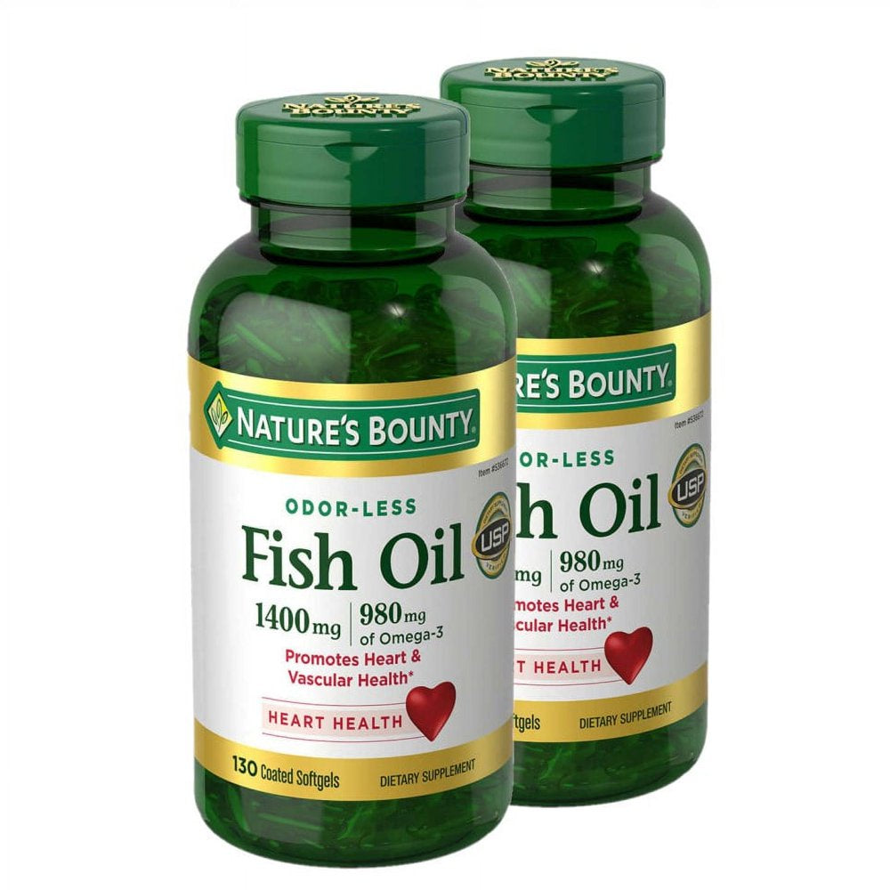 2 Pack | Nature'S Bounty Fish Oil 1400 Mg, 130 Coated Softgels