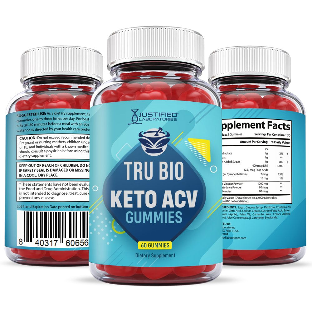 (5 Pack) Tru Bio Keto ACV Gummies 1000MG Dietary Supplement 300 Gummys