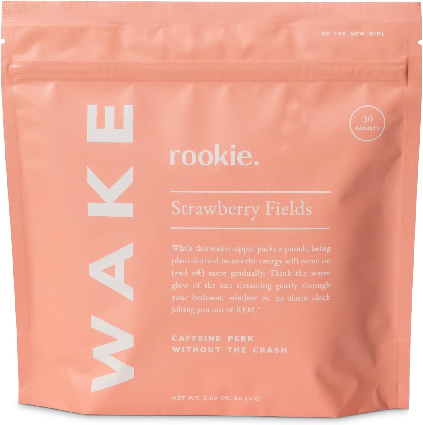 Wake Natural Energy Drink Powder by Rookie Wellness, Stress Relief, Brain Supplements for Memory and Focus, Metabolism & Mood Booster - Ashwagandha, B12 & B Complex Vitamin Supplement (30 Servings)