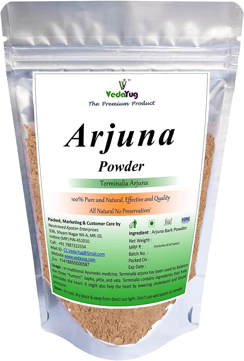 Metrol Arjun Powder | 100% Pure Arjun Chhal Powder | Terminalia Arjuna (200 Gram)