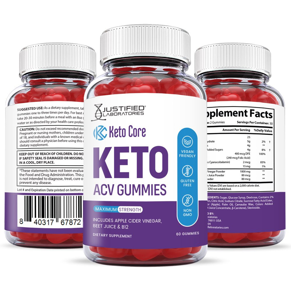 (5 Pack) Keto Core ACV Gummies 1000MG Dietary Supplement 300 Gummys