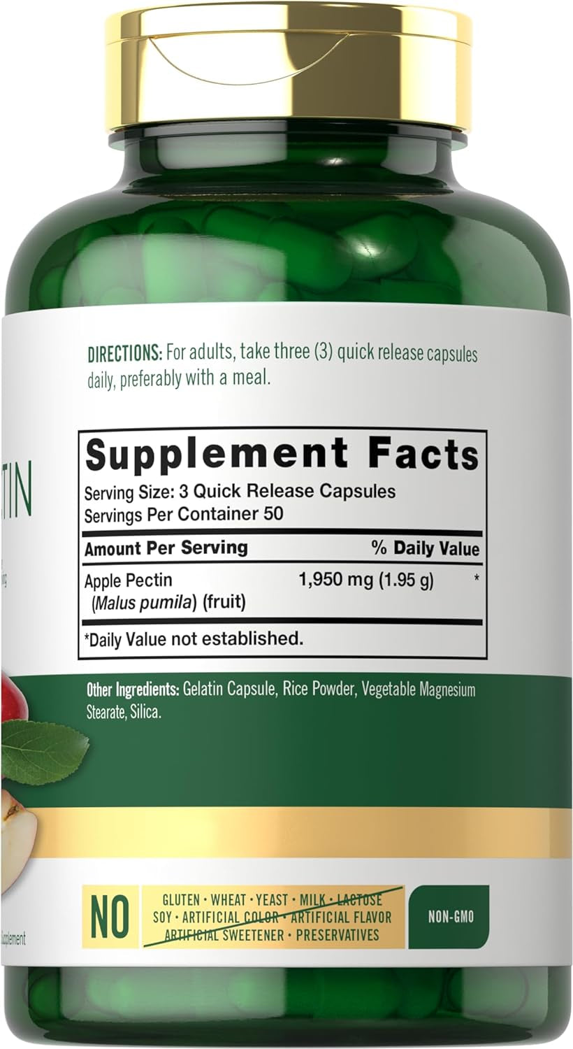 Carlyle Apple Pectin | 1950Mg | 150 Capsules | Non-Gmo & Gluten Free Herbal Supplement