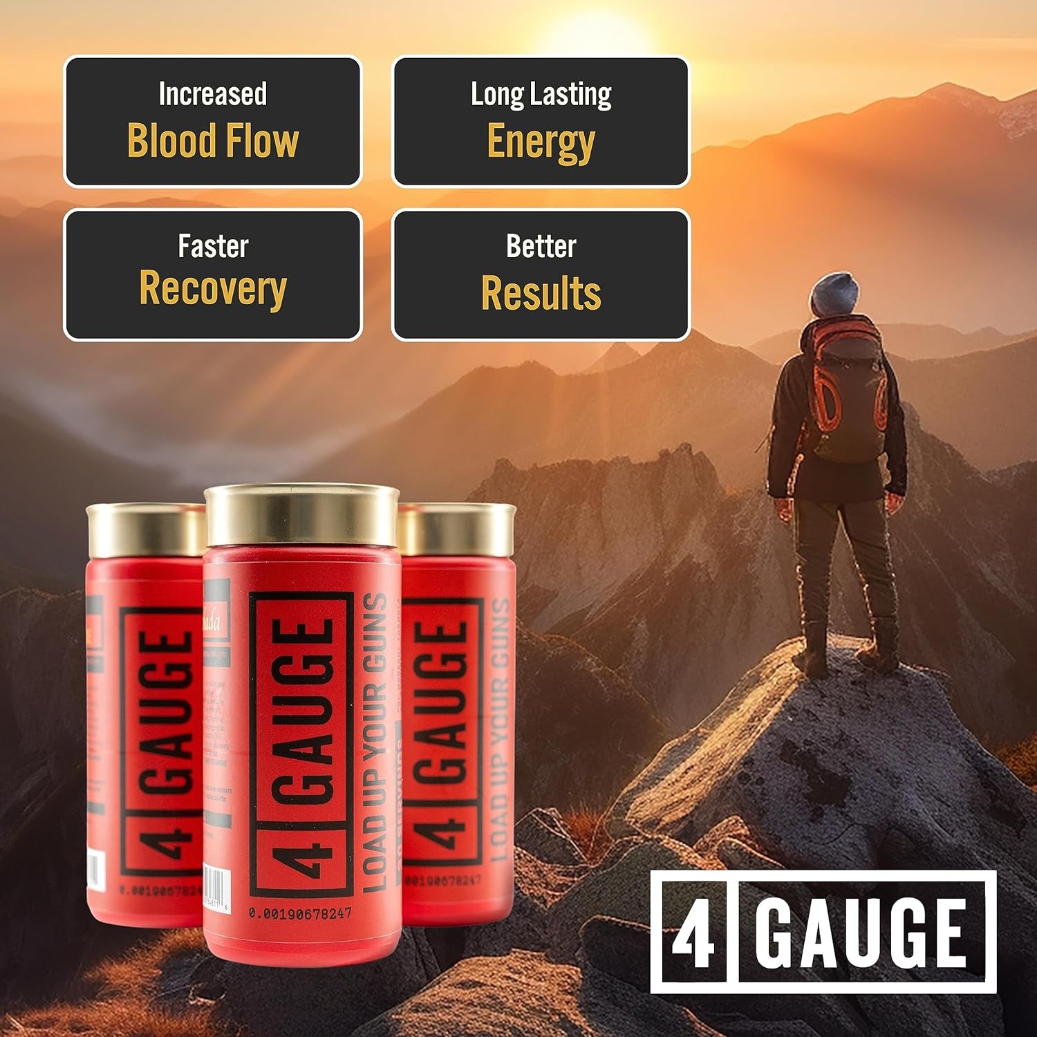 4 Gauge Natural Preworkout without the Jitters | 30 Servings | Nitric Oxide Booster | L-Citrullline, L-Carnitine, Creatine | No Artificial Ingredients | Frozen Lemonade