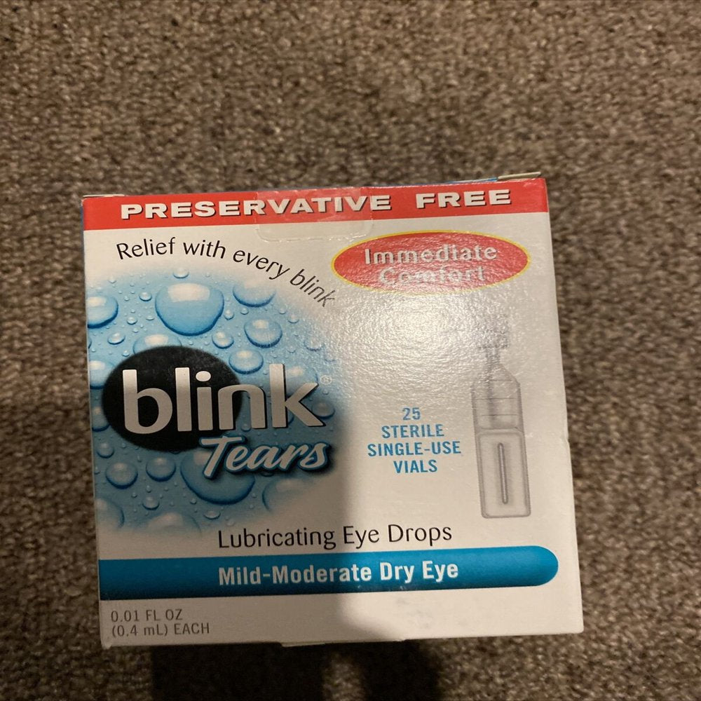 Blink Tears Dry Eye Lubricating Eye Drops Mild-Moderate 0.01 Fl Oz 25 Sterile Single-Use Vials - 2 Pack