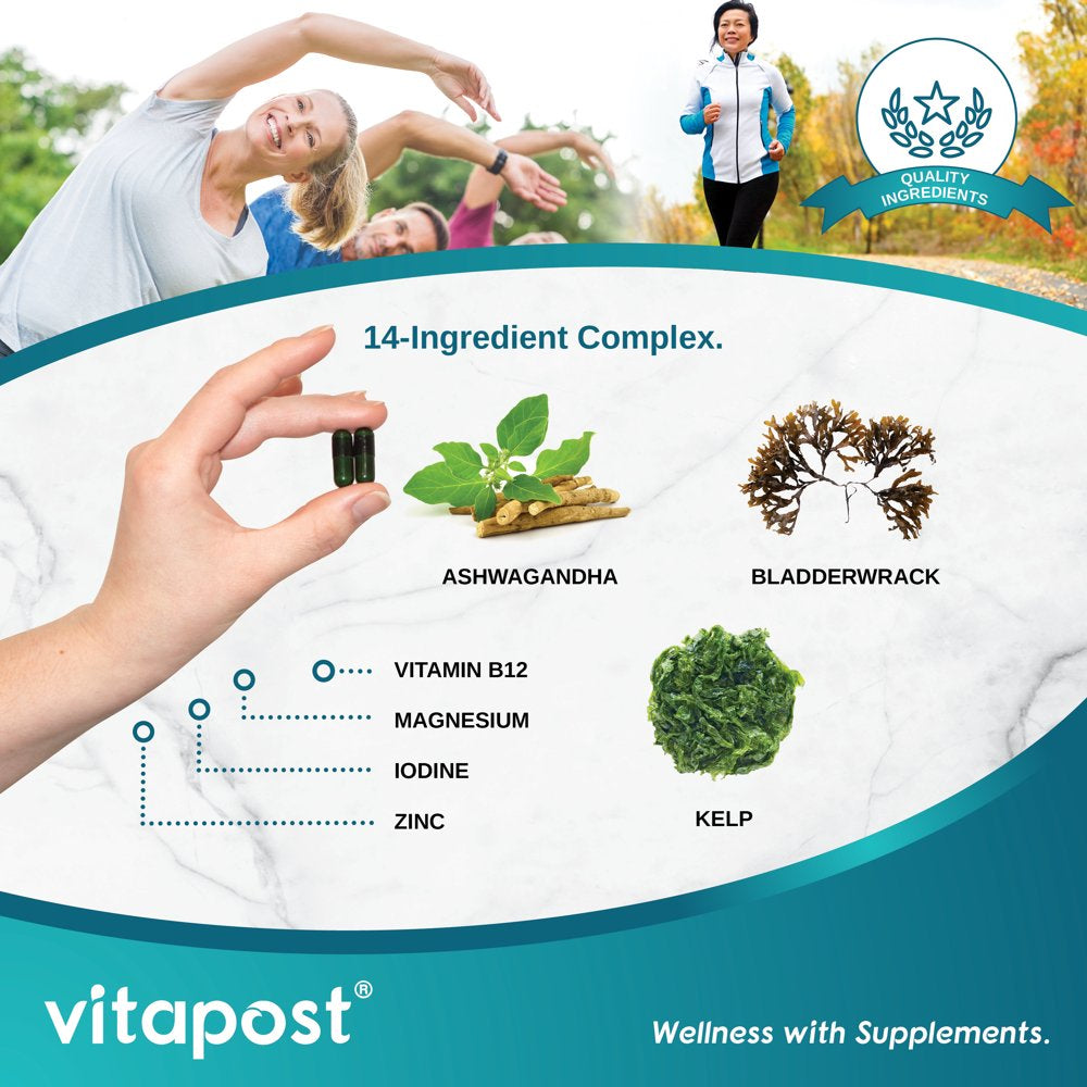 Vitapost Thyroid Support Supplement with Iodine, Kelp - 60 Capsules