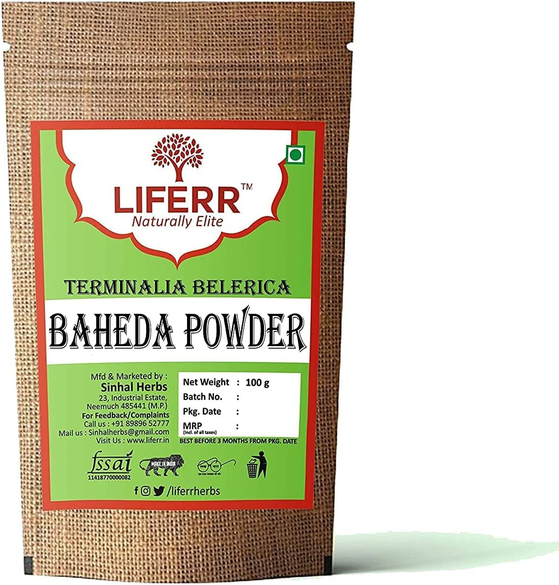 PUB LIFERR Baheda Powder | Terminalia Bellirica Powder | 200G