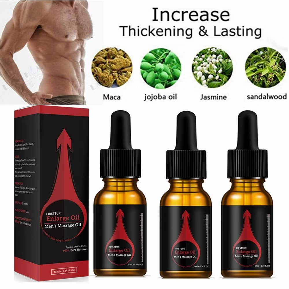 Wisdom 3 PACK 10Ml Men Health Care Enlarge Massage Enlargement Oils Permanent Thickening Growth Pills Increase Dick Liquid Oil