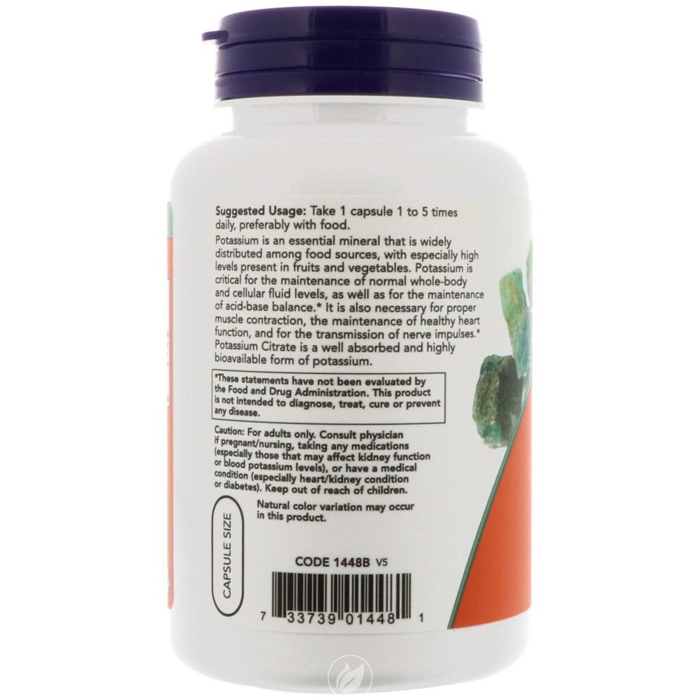 Now Foods Potassium Citrate 99 Mg - 180 Capsles, Pack of 2