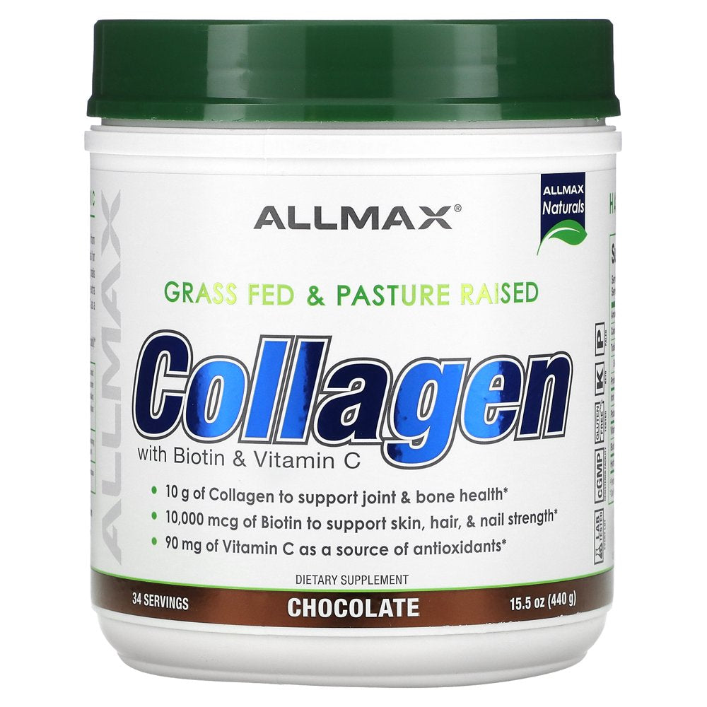 ALLMAX Collagen with Biotin & Vitamin C, Chocolate, 15.5 Oz (440 G)