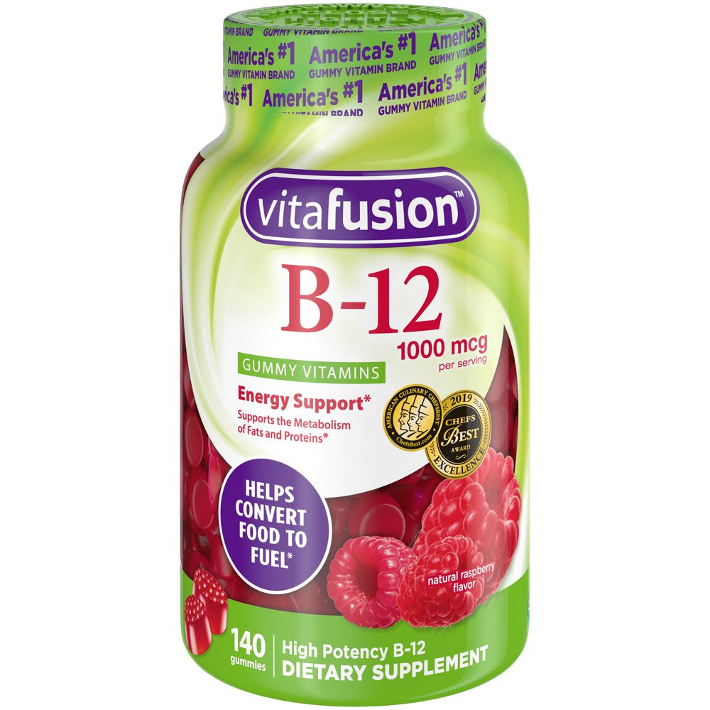 Vitafusion Vitamin B-12 1000 Mcg Gummy Supplement, 140Ct - 2 Pack