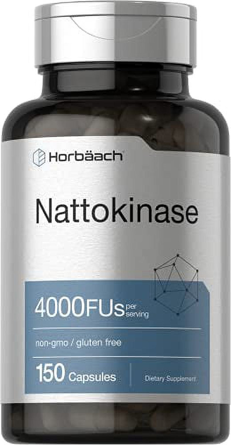 Nattokinase Supplement 4000 FU | 150 Capsules | Non-Gmo, Gluten Free | Supports Cardiovascular and Circulatory Health | by Horbaach