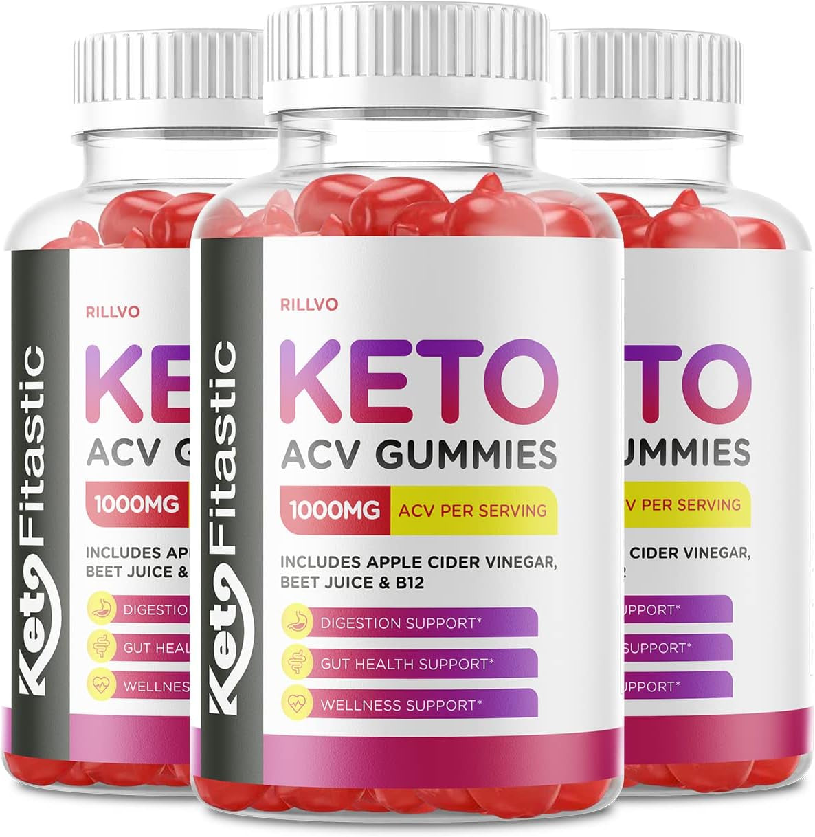 (3 Pack) Keto Fitastic ACV Gummies - Advanced Formula Fitastic Keto Apple Cider Vinegar Gummies (3 Pack)