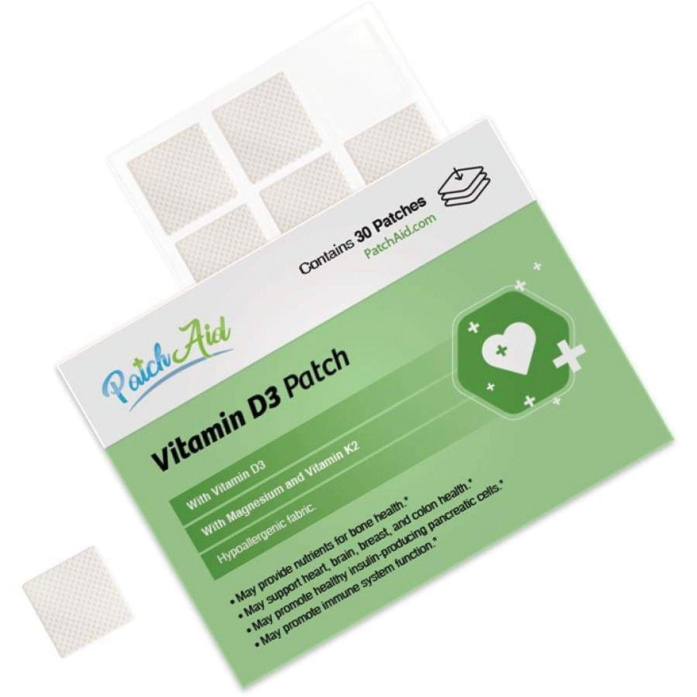 Vitamin D3 with K2 Vitamin Patch by Patchaid Size: 1-Month Supply