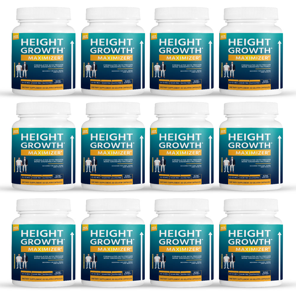 12 Pack Height Growth Maximizer - Bone & Joint Health- 60 Capsules X12