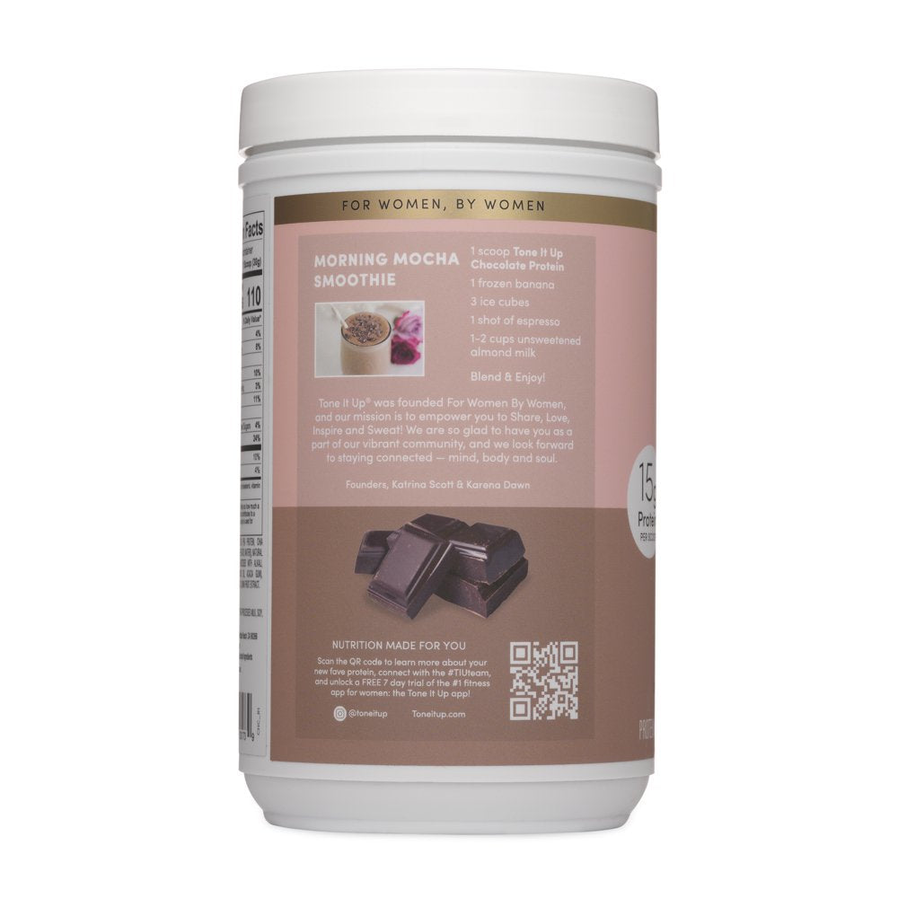 Tone It up Plant Based Protein Powder, Chocolate, 15G Protein, 14 Servings