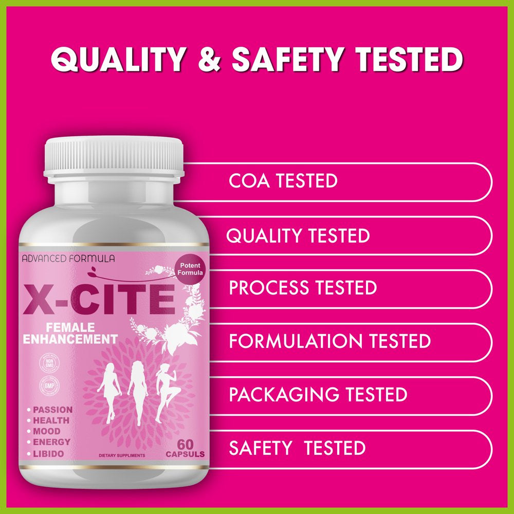 X-Cite Natural Female Health & Vitality Booster Supplement Pills - Powerful Enhancement of Energy, Hormone Balance Complex for Women with Maca Root by America'S Best Deals