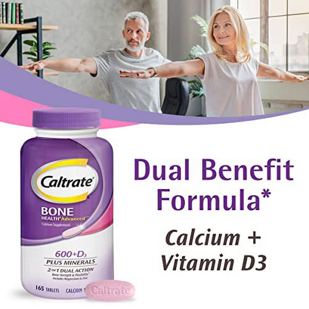 Caltrate 600 plus D3 plus Minerals Calcium and Vitamin D Supplement Tablets, Bone Health and Mineral Supplement for Adults - 120 Count