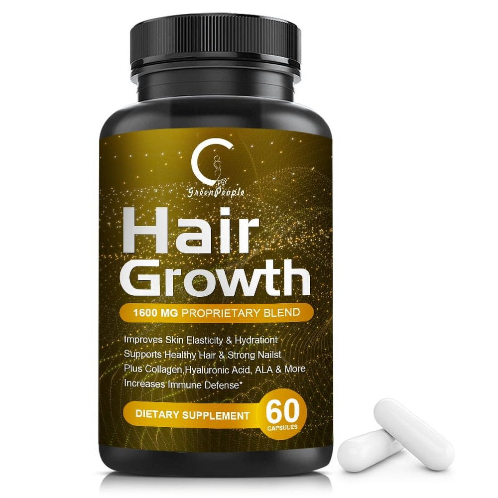 Women Hair Growth Supplement by GPGP Greenpeople, for Thicker, Stronger Hair - 60 Capsules Total - 1 Month Supply